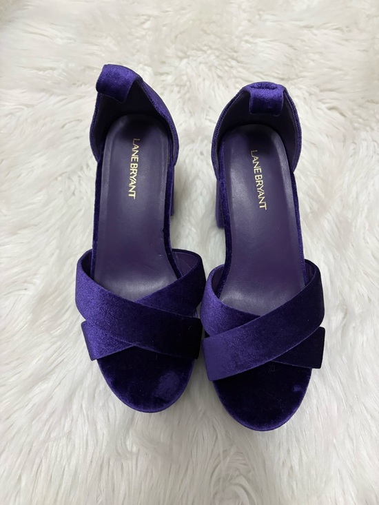 Lane Bryant Shoes - Lane Bryant Royal Purple Velvet Platform Sandals
